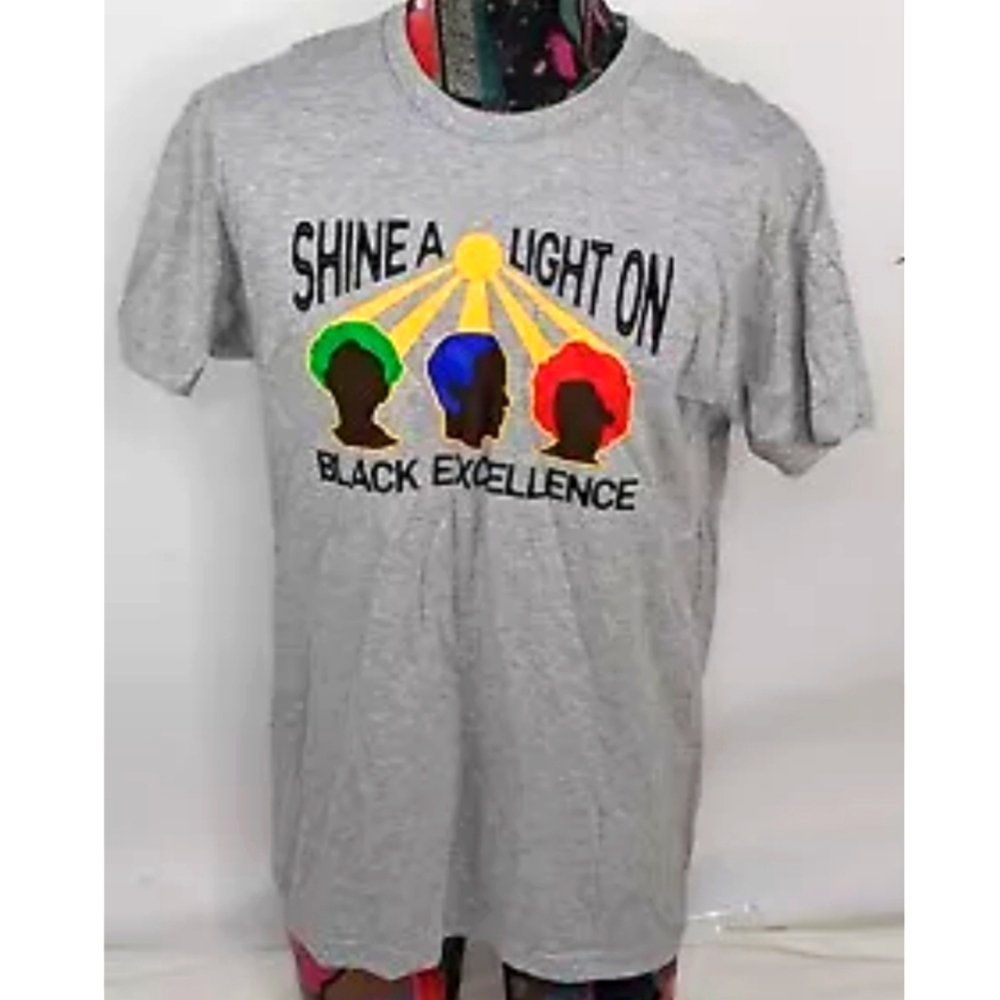 NWT Unisex Shine A Light On Black Excellence by Proud By Design T-shirt - Picture 4 of 9